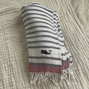Vineyard Vines Whale Logo Beach Throw Blanket 100% Cotton